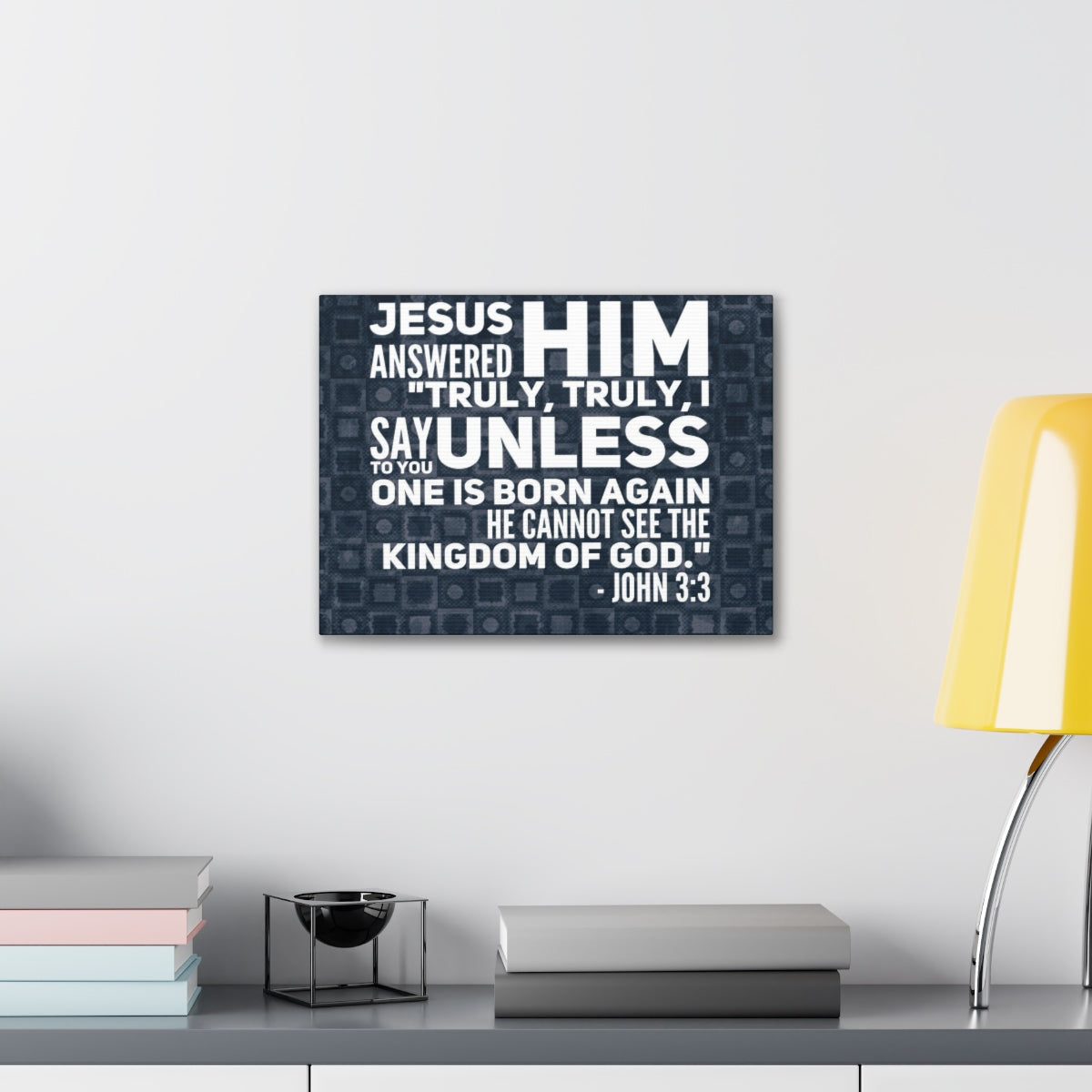Scripture Walls Kingdom Of God John 3:3 Bible Verse Canvas Christian Wall Art Bible Verse Print Ready To Hang Unframed-Express Your Love Gifts