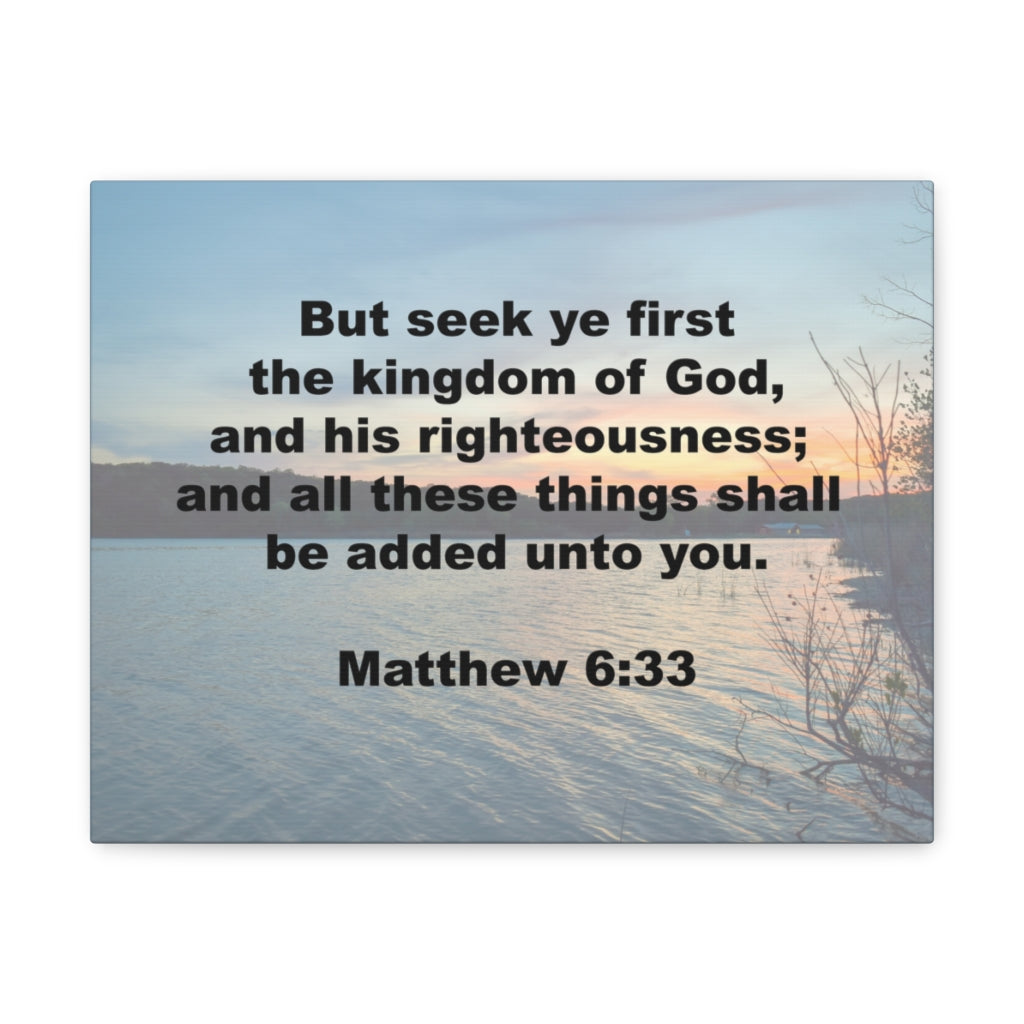 Scripture Walls Kingdom Of God Matthew 6:33 Bible Verse Canvas Christian Wall Art Ready to Hang Unframed-Express Your Love Gifts