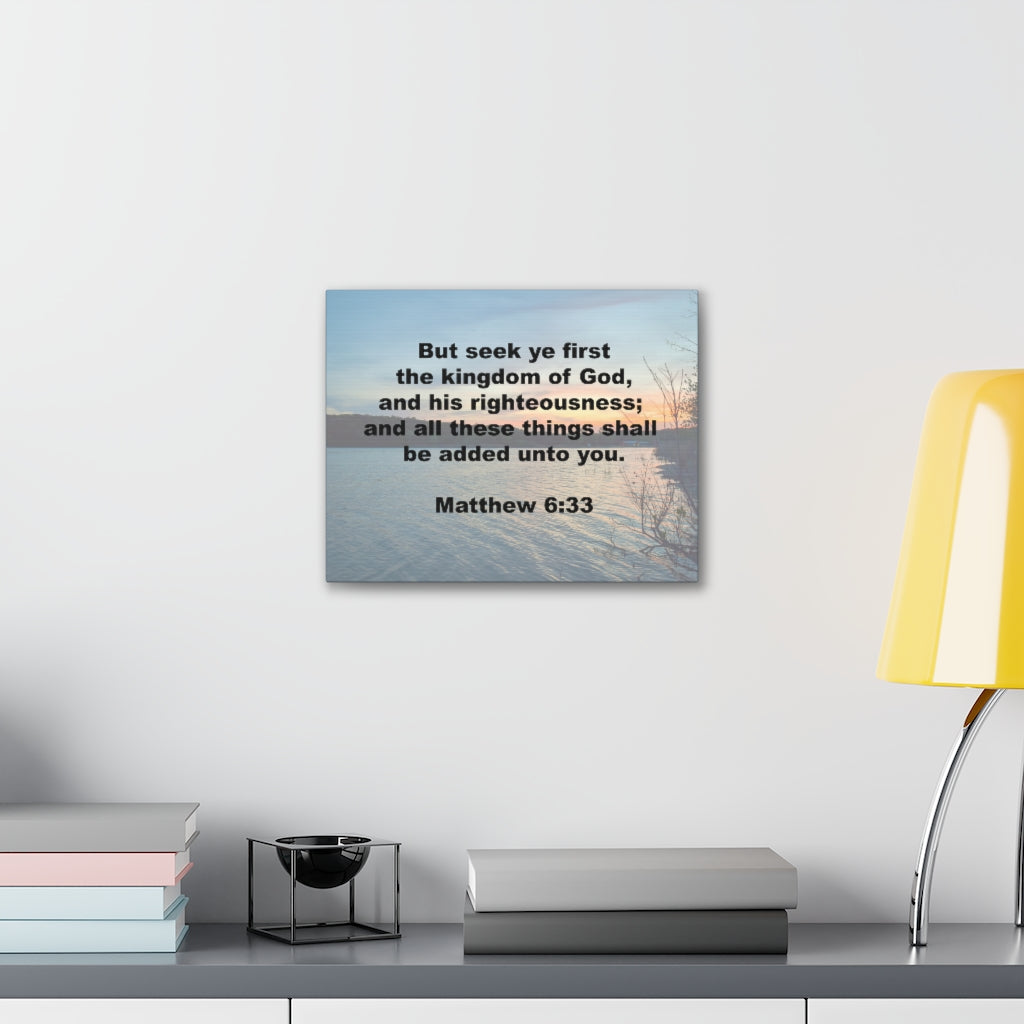 Scripture Walls Kingdom Of God Matthew 6:33 Bible Verse Canvas Christian Wall Art Ready to Hang Unframed-Express Your Love Gifts