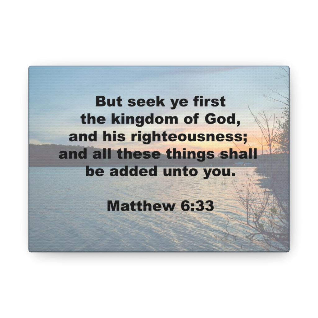 Scripture Walls Kingdom Of God Matthew 6:33 Bible Verse Canvas Christian Wall Art Ready to Hang Unframed-Express Your Love Gifts