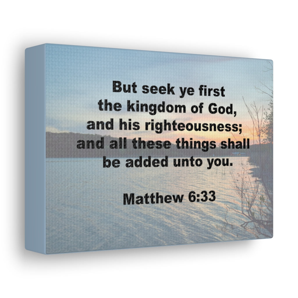 Scripture Walls Kingdom Of God Matthew 6:33 Bible Verse Canvas Christian Wall Art Ready to Hang Unframed-Express Your Love Gifts
