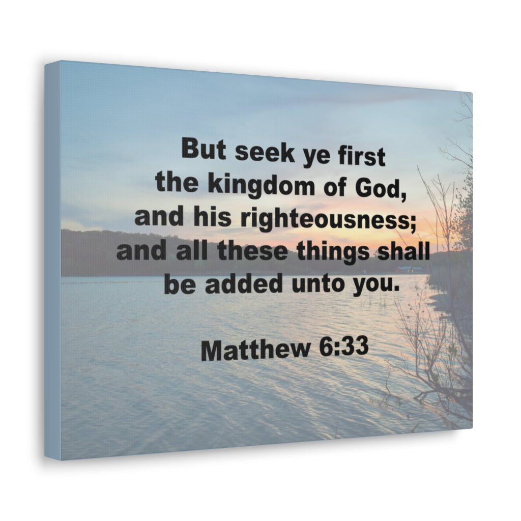 Scripture Walls Kingdom Of God Matthew 6:33 Bible Verse Canvas Christian Wall Art Ready to Hang Unframed-Express Your Love Gifts