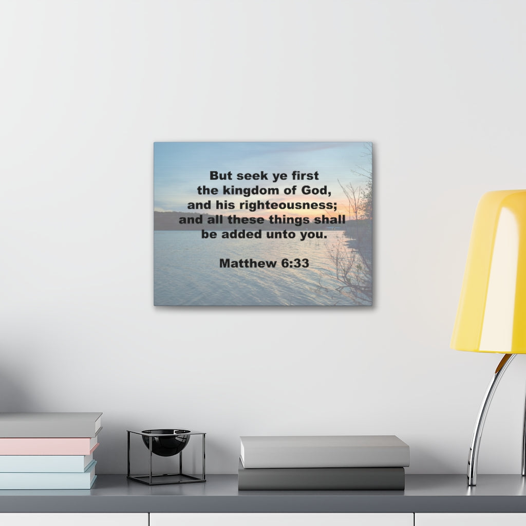 Scripture Walls Kingdom Of God Matthew 6:33 Bible Verse Canvas Christian Wall Art Ready to Hang Unframed-Express Your Love Gifts