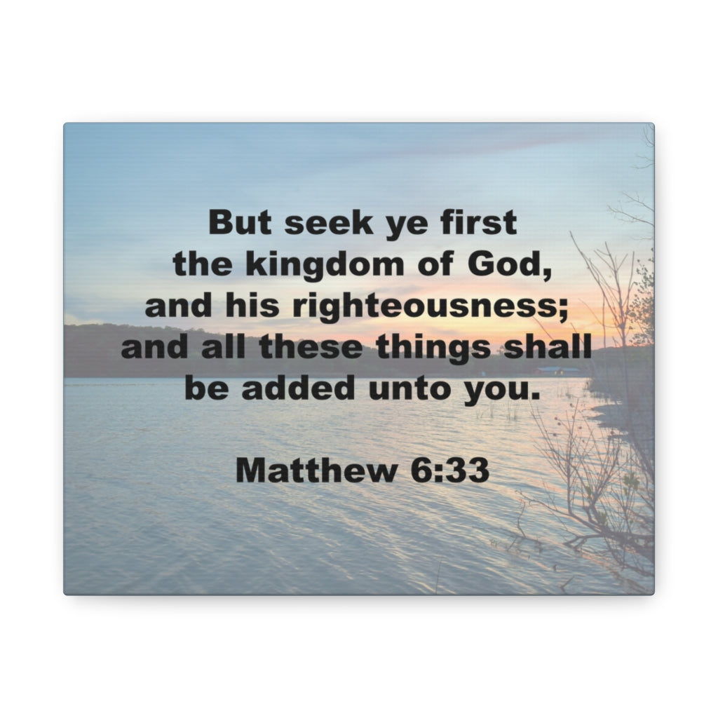 Scripture Walls Kingdom Of God Matthew 6:33 Bible Verse Canvas Christian Wall Art Ready to Hang Unframed-Express Your Love Gifts