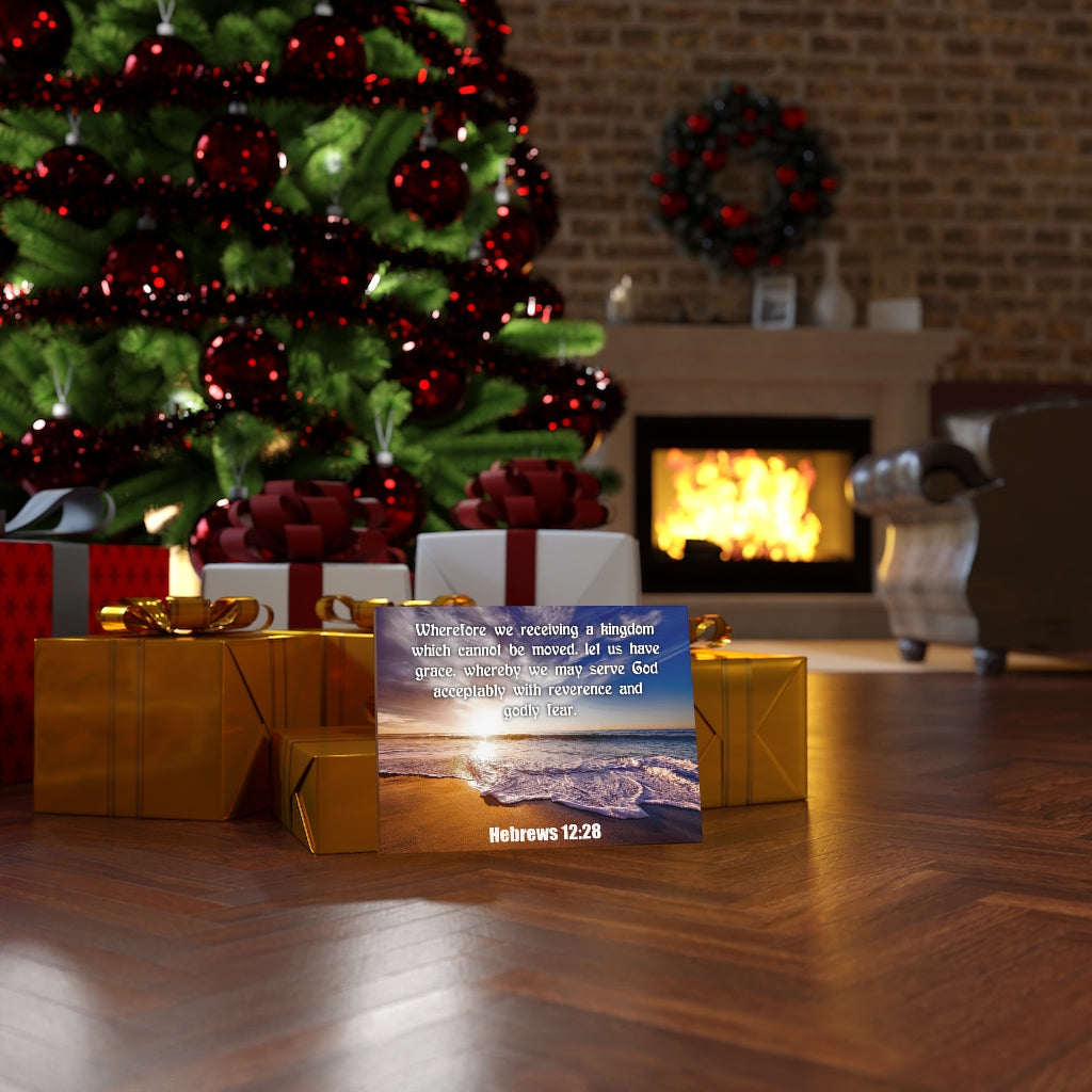 Scripture Walls Kingdom Sea Hebrews 12:28 KJV Bible Verse Canvas Christian Wall Art Ready to Hang Unframed-Express Your Love Gifts