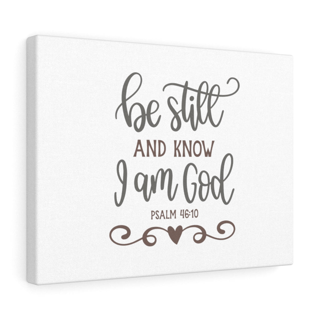 Scripture Walls Know I Am God Psalm 46:10 Bible Verse Canvas Christian Wall Art Ready to Hang Unframed-Express Your Love Gifts