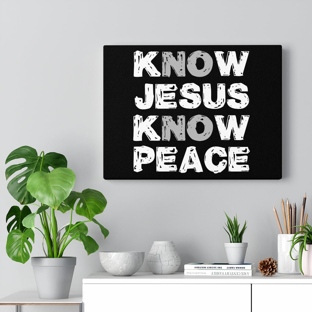 Scripture Walls Know Jesus Know Peace Bible Verse Canvas Christian Wall Art Ready to Hang Unframed-Express Your Love Gifts