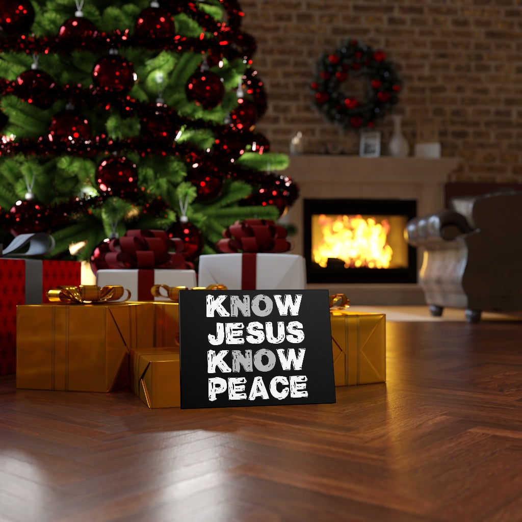 Scripture Walls Know Jesus Know Peace Bible Verse Canvas Christian Wall Art Ready to Hang Unframed-Express Your Love Gifts