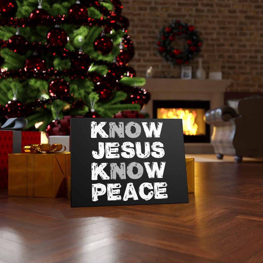 Scripture Walls Know Jesus Know Peace Bible Verse Canvas Christian Wall Art Ready to Hang Unframed-Express Your Love Gifts