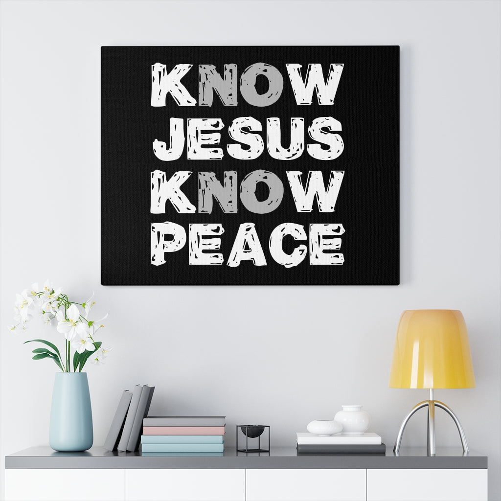 Scripture Walls Know Jesus Know Peace Bible Verse Canvas Christian Wall Art Ready to Hang Unframed-Express Your Love Gifts