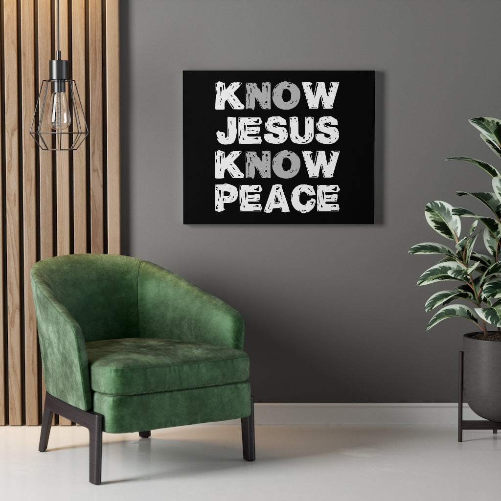 Scripture Walls Know Jesus Know Peace Bible Verse Canvas Christian Wall Art Ready to Hang Unframed-Express Your Love Gifts