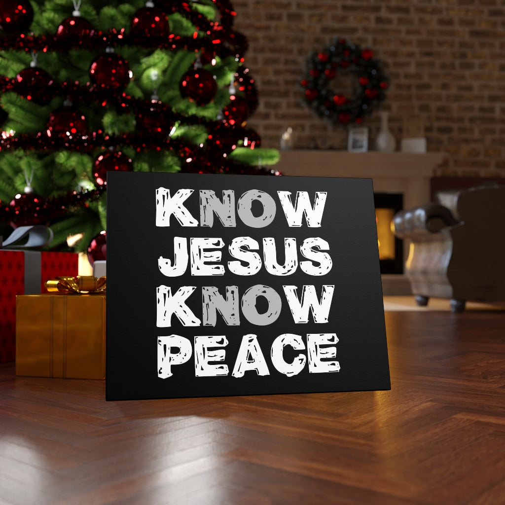 Scripture Walls Know Jesus Know Peace Bible Verse Canvas Christian Wall Art Ready to Hang Unframed-Express Your Love Gifts