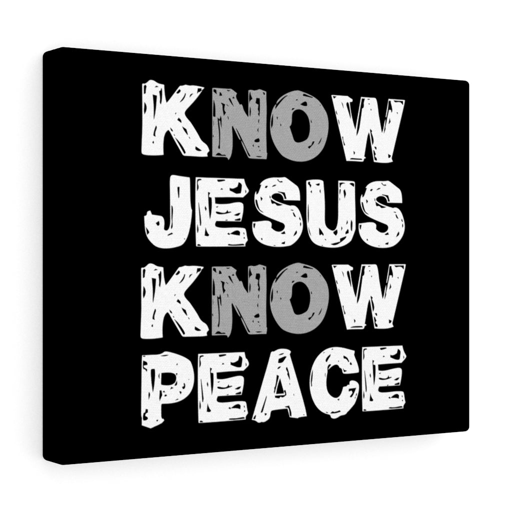 Scripture Walls Know Jesus Know Peace Bible Verse Canvas Christian Wall Art Ready to Hang Unframed-Express Your Love Gifts