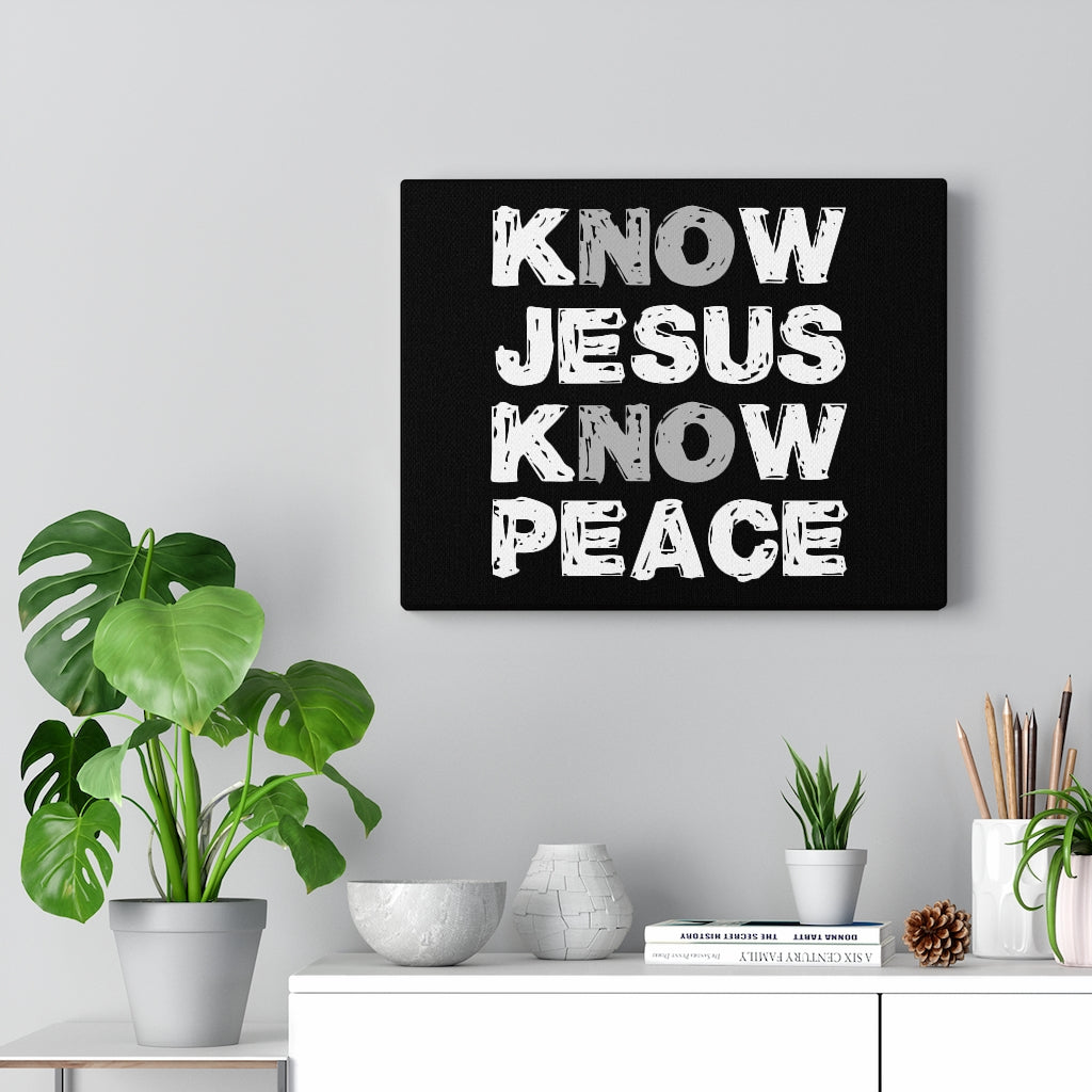Scripture Walls Know Jesus Know Peace Bible Verse Canvas Christian Wall Art Ready to Hang Unframed-Express Your Love Gifts