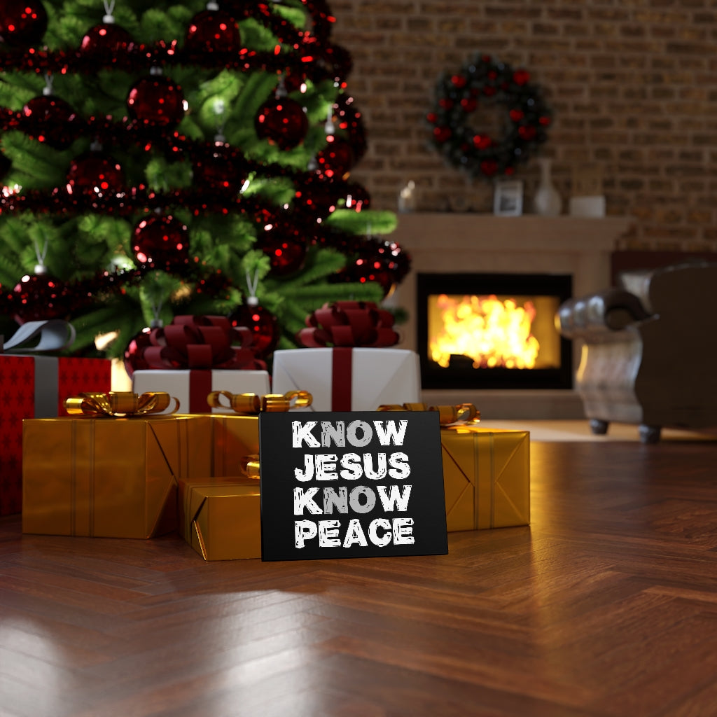 Scripture Walls Know Jesus Know Peace Bible Verse Canvas Christian Wall Art Ready to Hang Unframed-Express Your Love Gifts