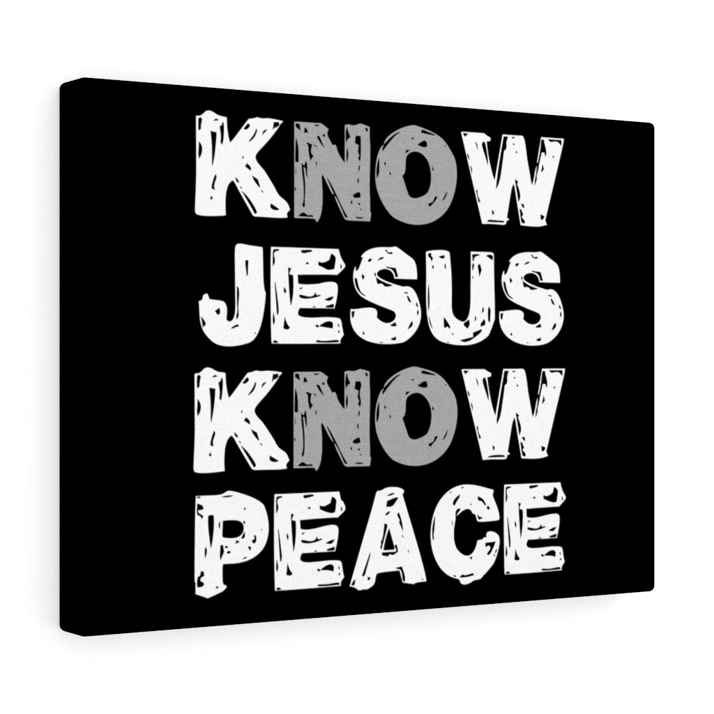 Scripture Walls Know Jesus Know Peace Bible Verse Canvas Christian Wall Art Ready to Hang Unframed-Express Your Love Gifts