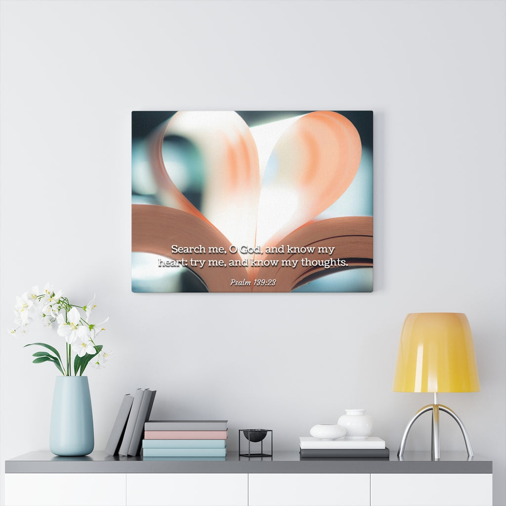 Scripture Walls Know My Thoughts Psalm 139:23 Bible Verse Canvas Christian Wall Art Ready to Hang Unframed-Express Your Love Gifts