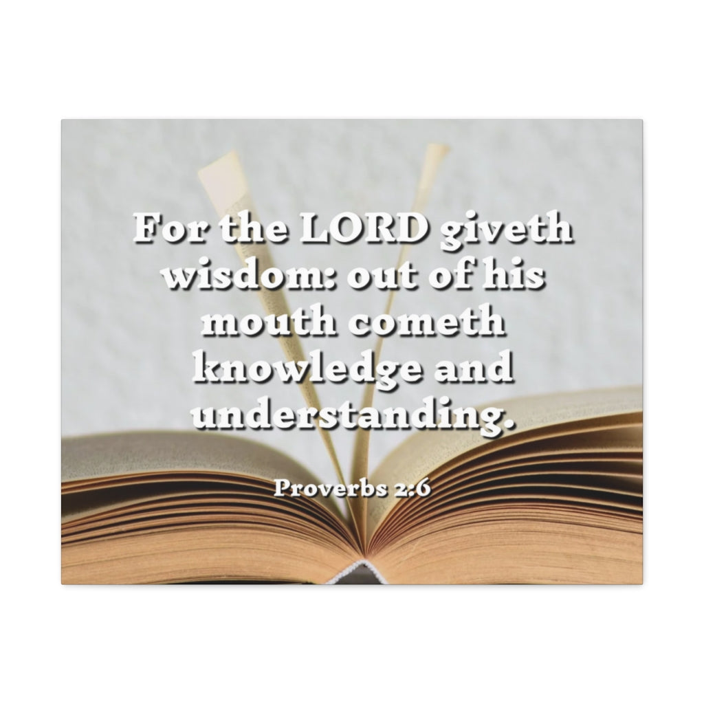 Scripture Walls Knowledge And Understanding Proverbs 2:6 Bible Verse Canvas Christian Wall Art Ready to Hang Unframed-Express Your Love Gifts