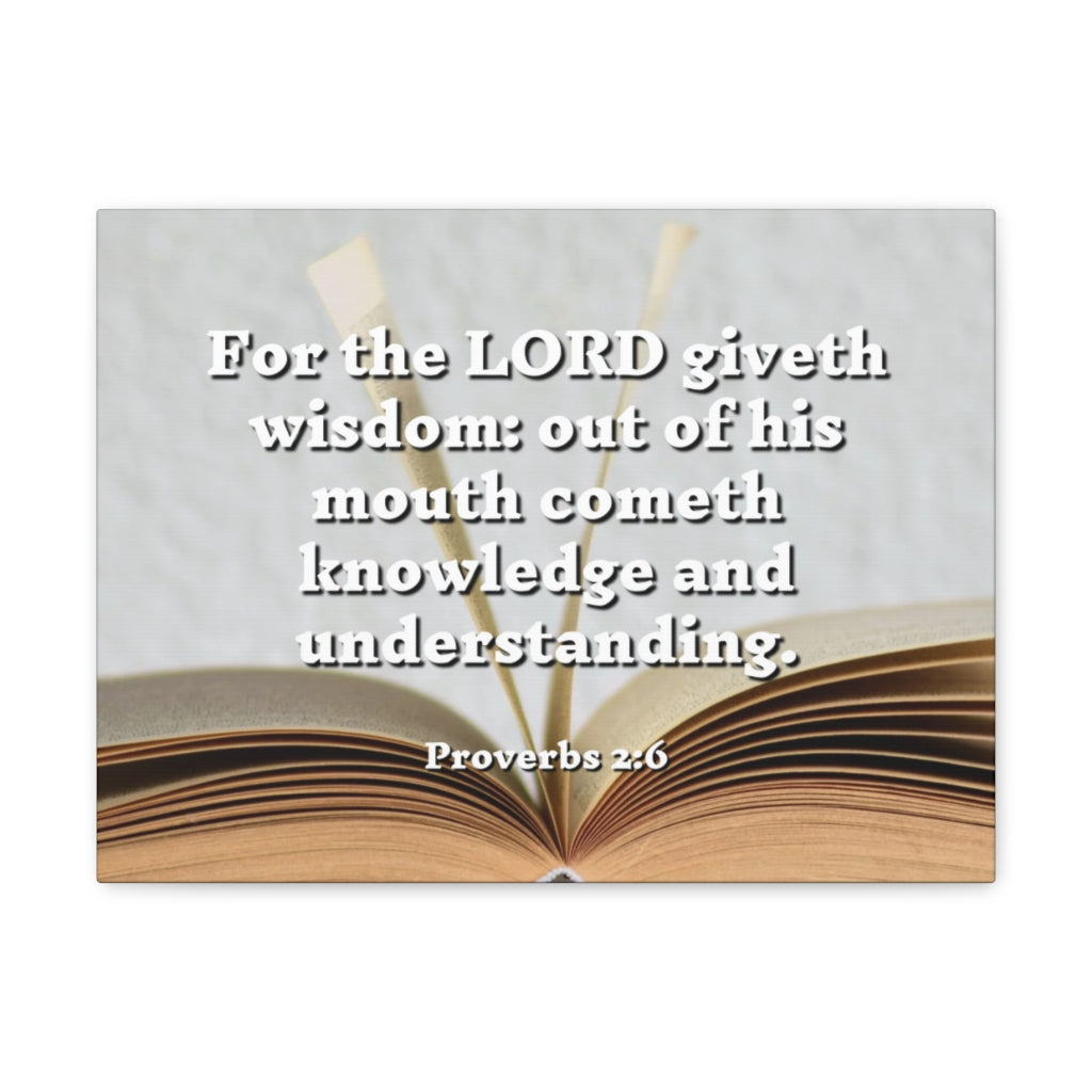 Scripture Walls Knowledge And Understanding Proverbs 2:6 Bible Verse Canvas Christian Wall Art Ready to Hang Unframed-Express Your Love Gifts