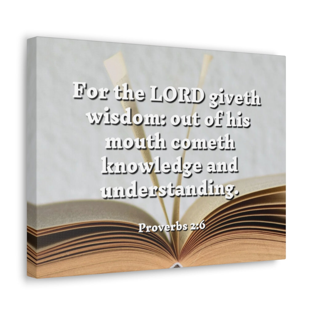Scripture Walls Knowledge And Understanding Proverbs 2:6 Bible Verse Canvas Christian Wall Art Ready to Hang Unframed-Express Your Love Gifts