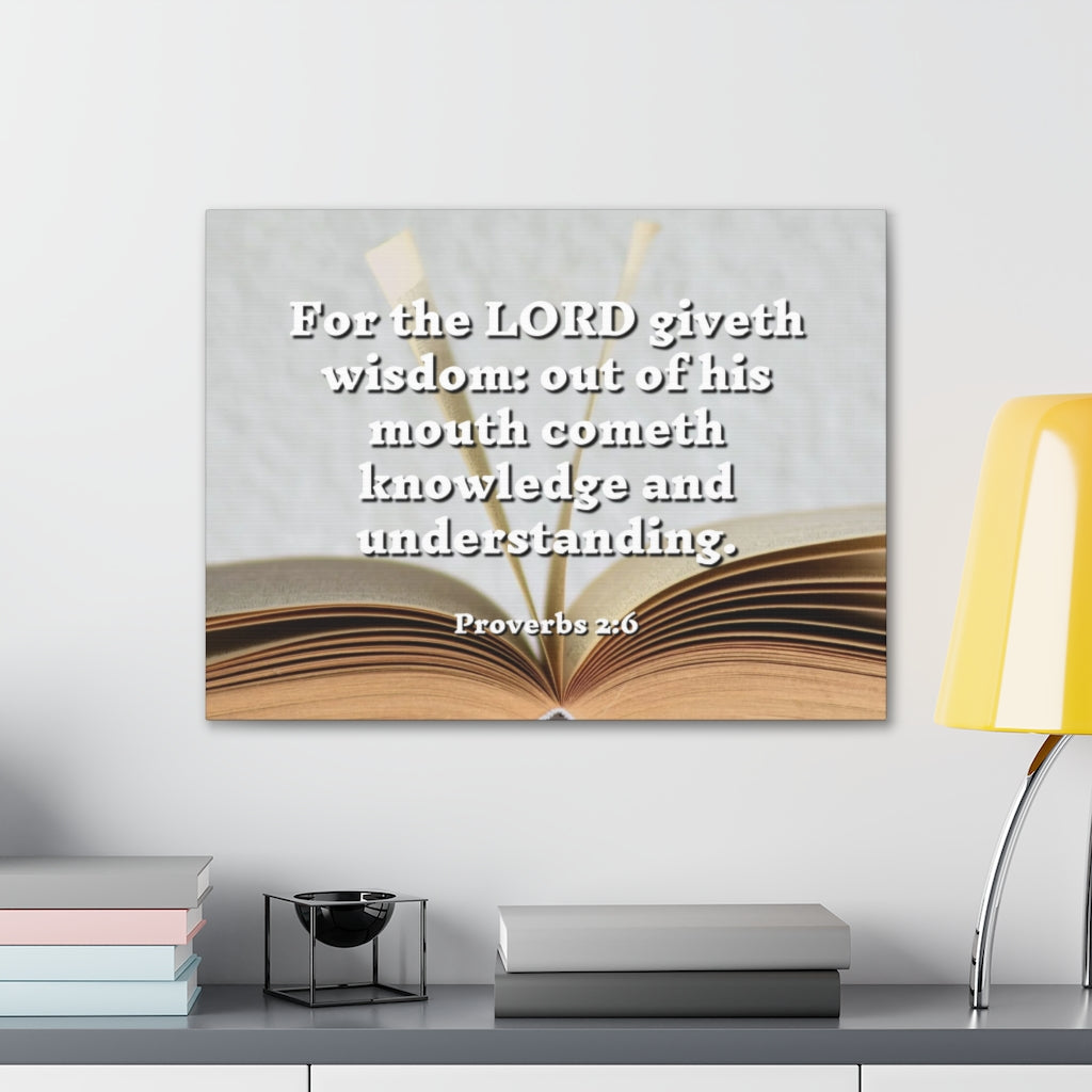 Scripture Walls Knowledge And Understanding Proverbs 2:6 Bible Verse Canvas Christian Wall Art Ready to Hang Unframed-Express Your Love Gifts