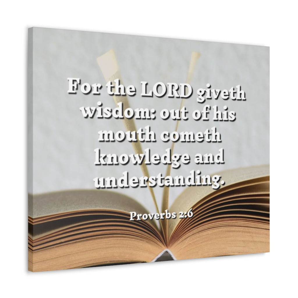 Scripture Walls Knowledge And Understanding Proverbs 2:6 Bible Verse Canvas Christian Wall Art Ready to Hang Unframed-Express Your Love Gifts