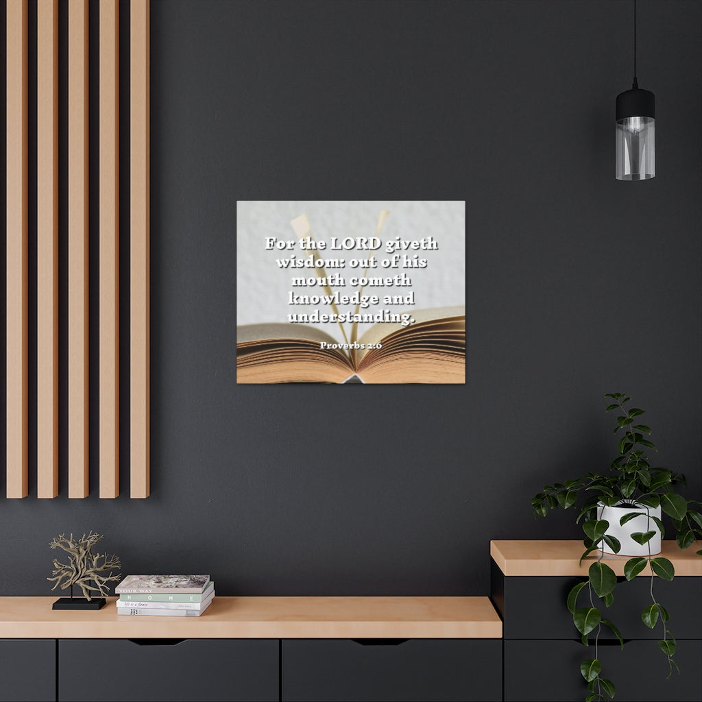 Scripture Walls Knowledge And Understanding Proverbs 2:6 Bible Verse Canvas Christian Wall Art Ready to Hang Unframed-Express Your Love Gifts