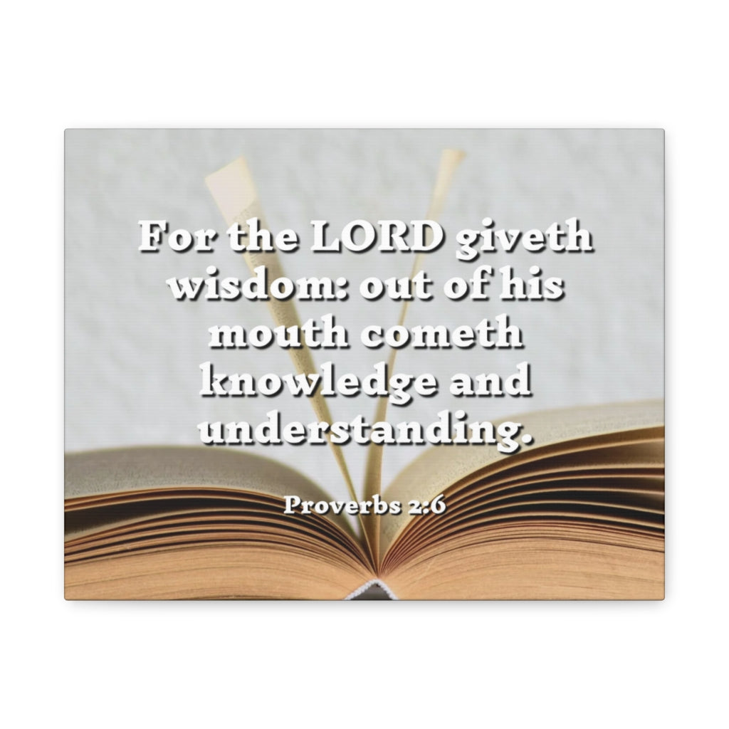 Scripture Walls Knowledge And Understanding Proverbs 2:6 Bible Verse Canvas Christian Wall Art Ready to Hang Unframed-Express Your Love Gifts