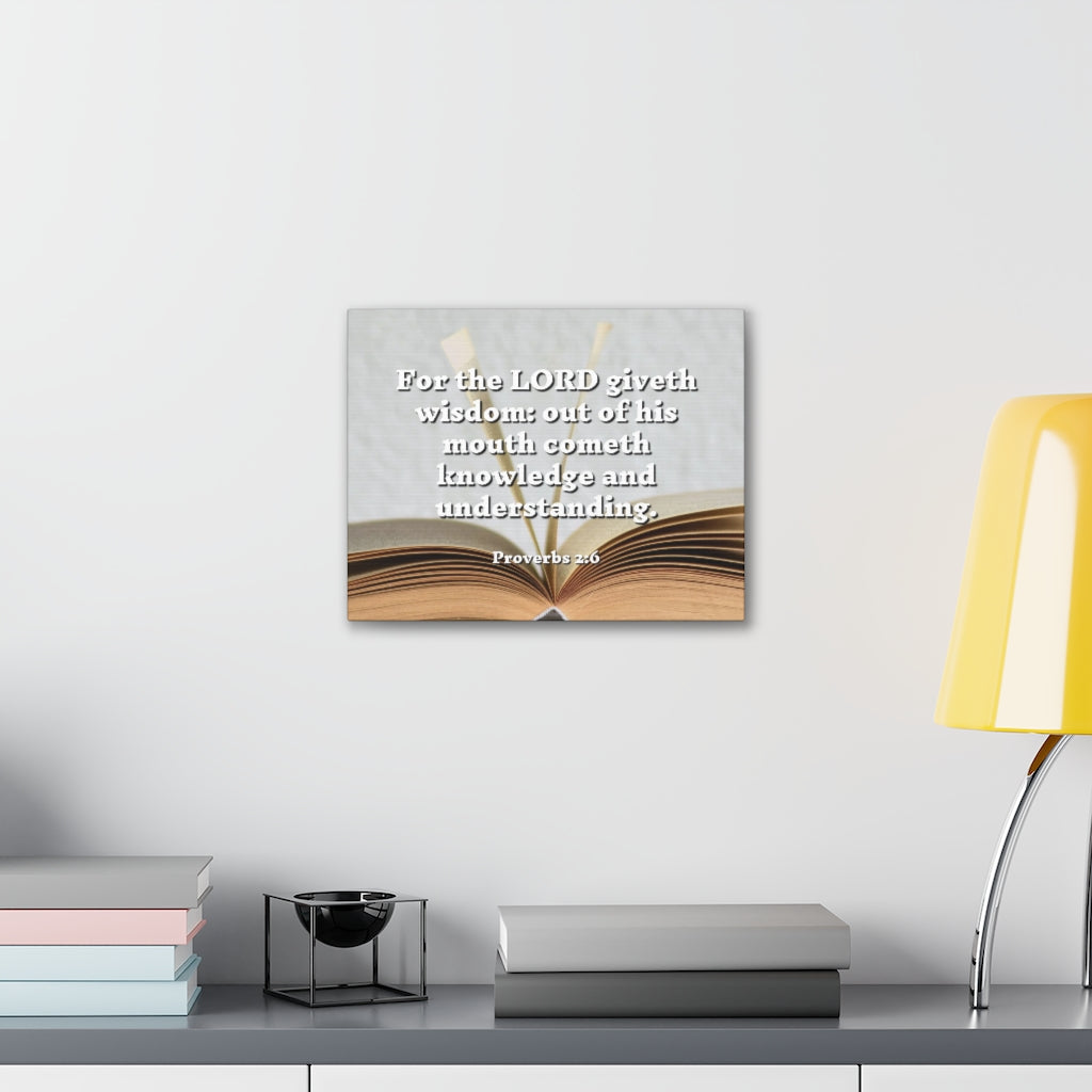 Scripture Walls Knowledge And Understanding Proverbs 2:6 Bible Verse Canvas Christian Wall Art Ready to Hang Unframed-Express Your Love Gifts