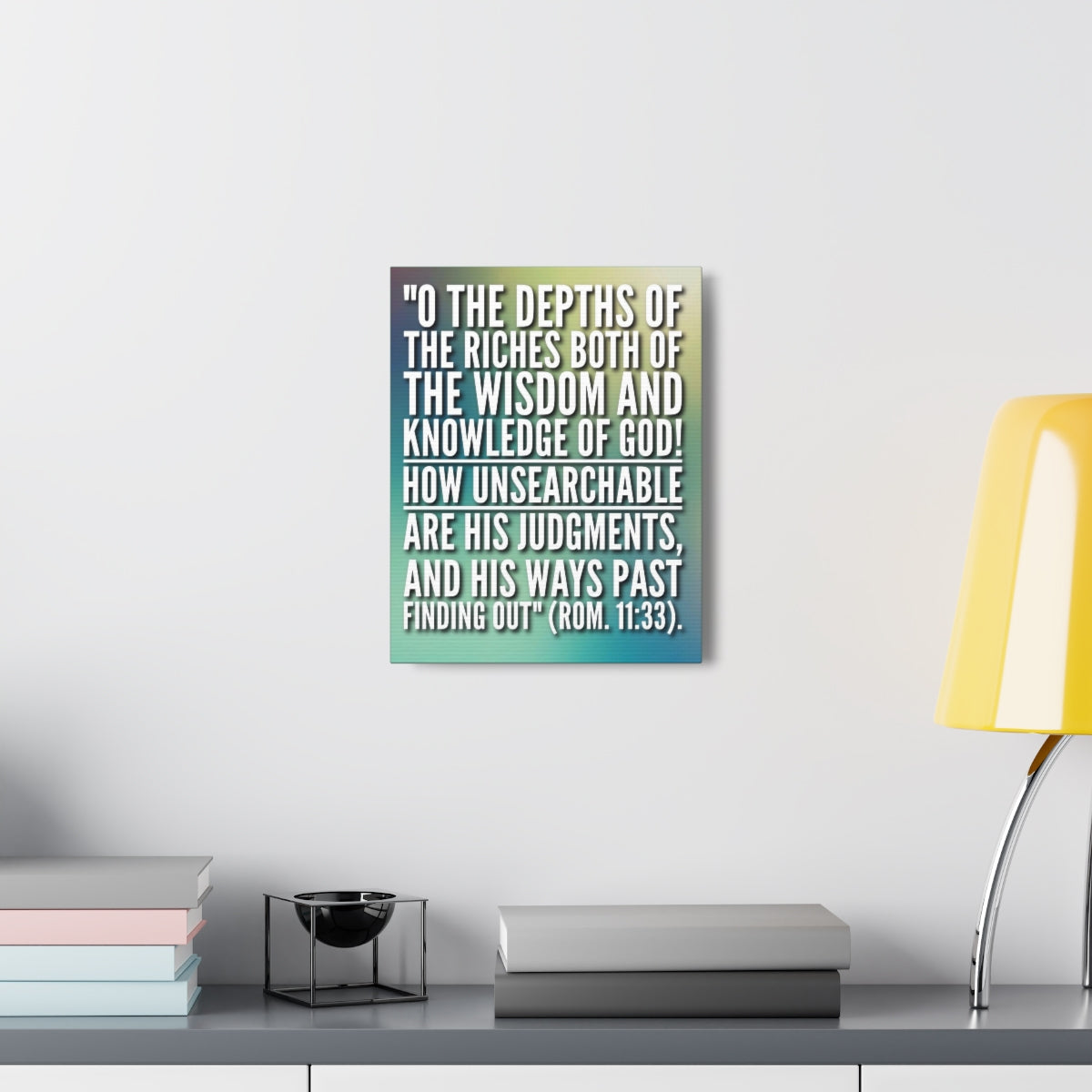 Scripture Walls Knowledge Of God Romance 11:33 Bible Verse Canvas Christian Wall Art Bible Verse Print Ready To Hang Unframed-Express Your Love Gifts