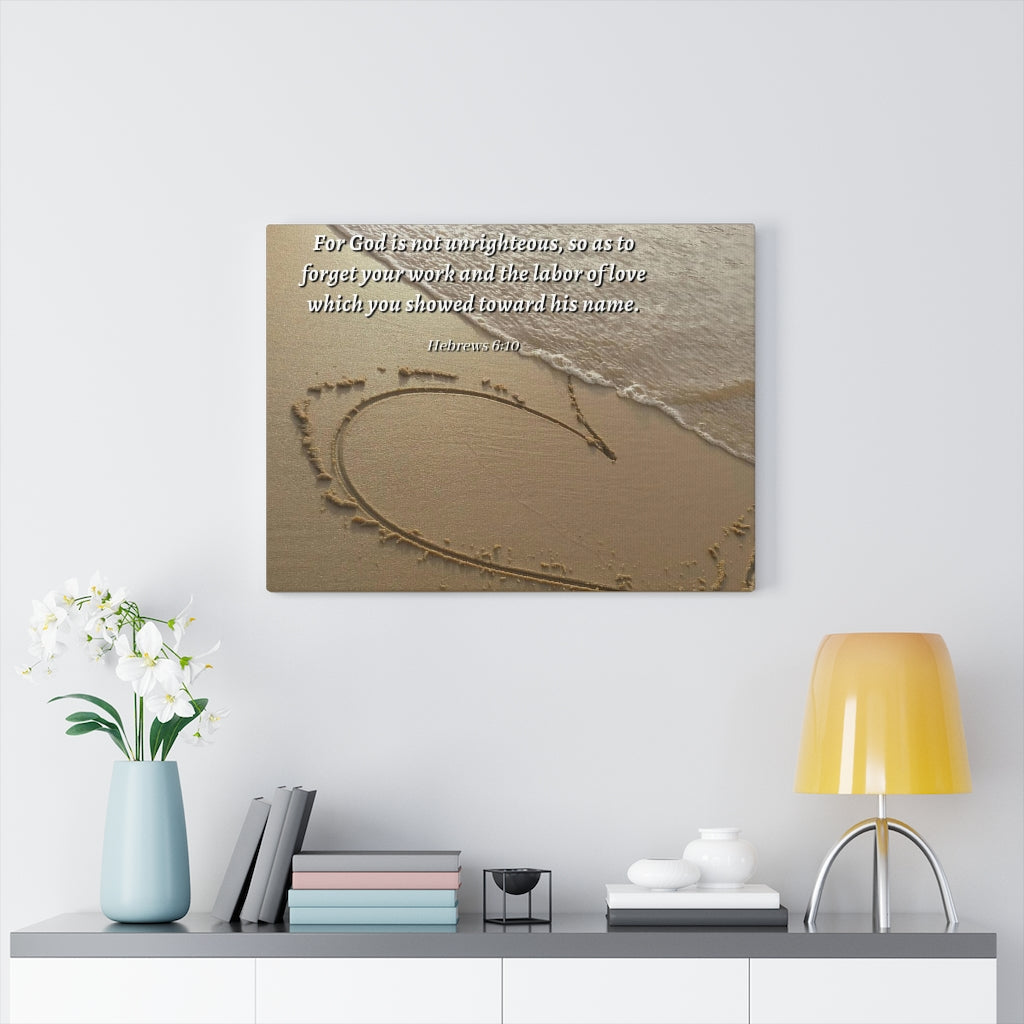 Scripture Walls Labour Of Love Hebrews 6:10 Bible Verse Canvas Christian Wall Art Ready to Hang Unframed-Express Your Love Gifts