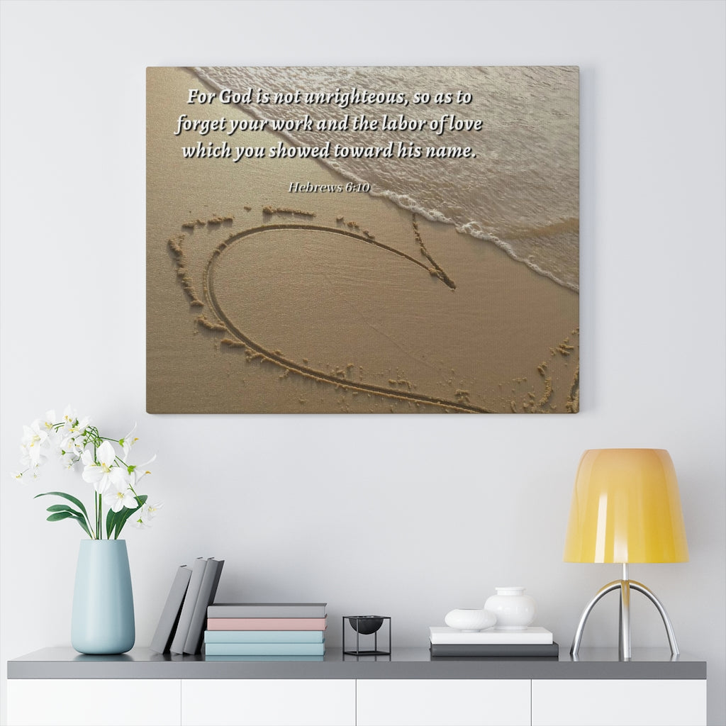 Scripture Walls Labour Of Love Hebrews 6:10 Bible Verse Canvas Christian Wall Art Ready to Hang Unframed-Express Your Love Gifts
