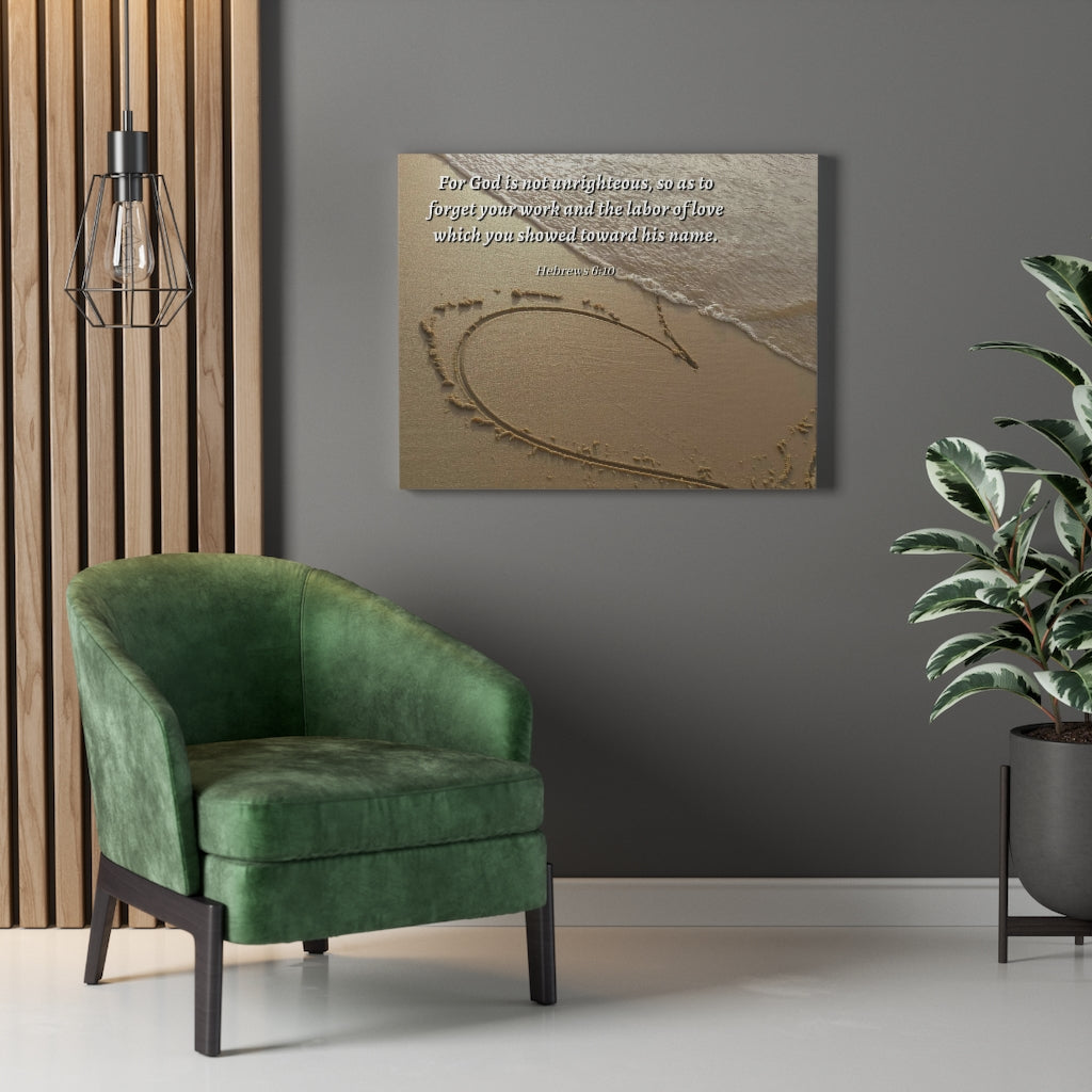 Scripture Walls Labour Of Love Hebrews 6:10 Bible Verse Canvas Christian Wall Art Ready to Hang Unframed-Express Your Love Gifts