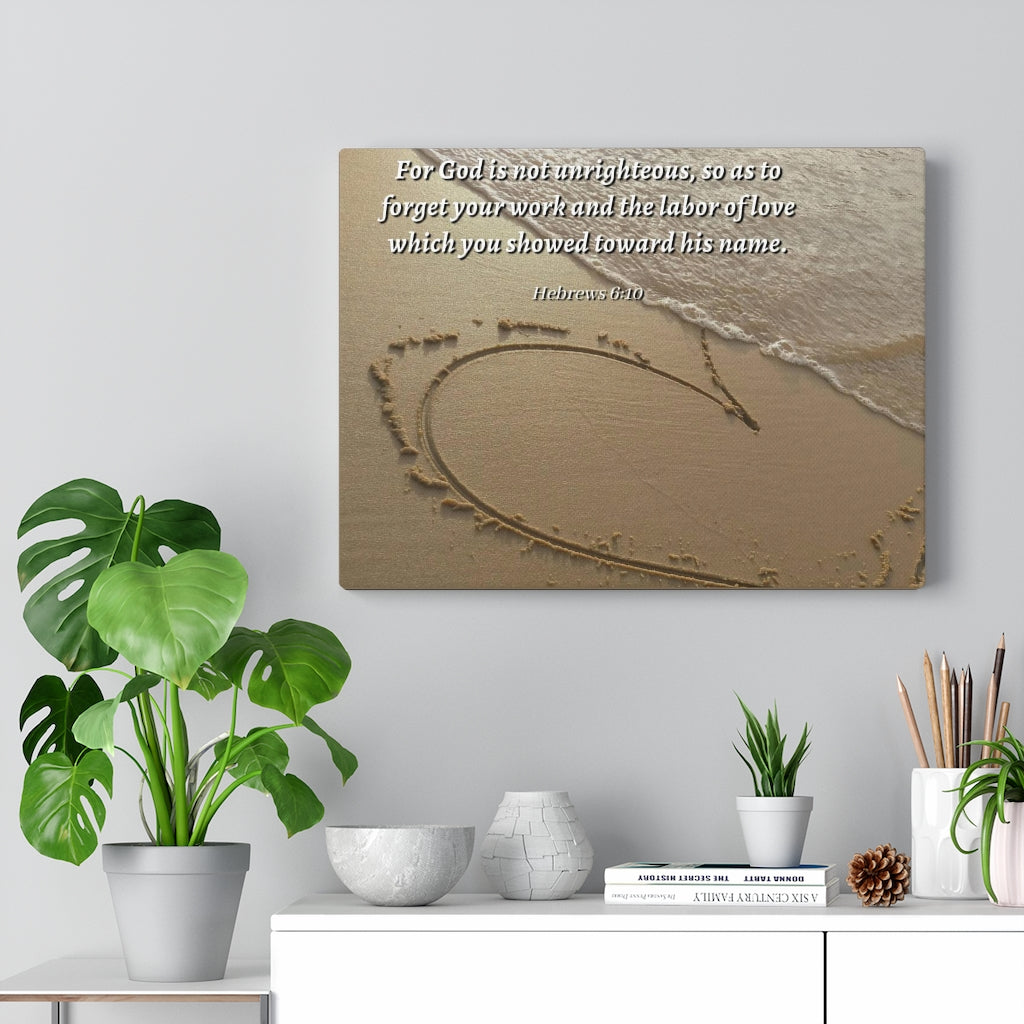 Scripture Walls Labour Of Love Hebrews 6:10 Bible Verse Canvas Christian Wall Art Ready to Hang Unframed-Express Your Love Gifts