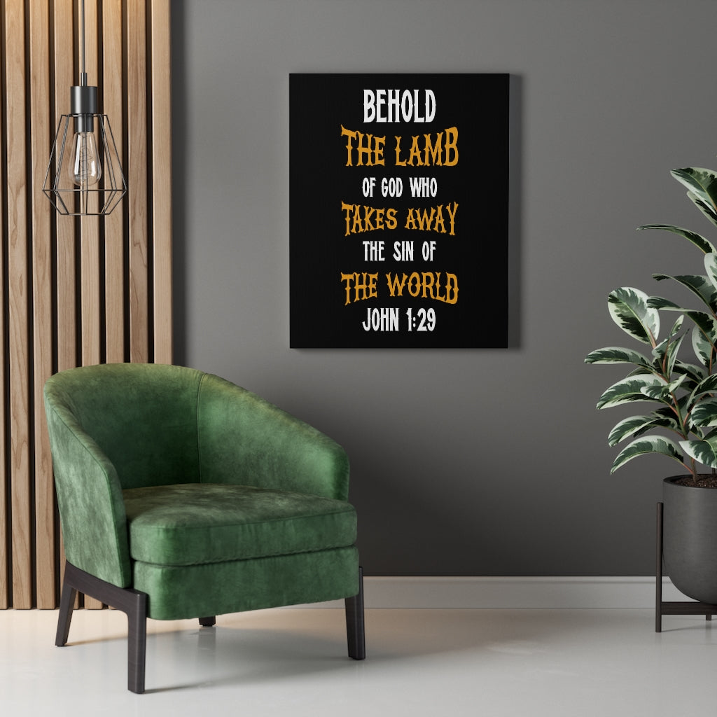 Scripture Walls Lamb of God John 1:29 Bible Verse Canvas Christian Wall Art Ready to Hang Unframed-Express Your Love Gifts