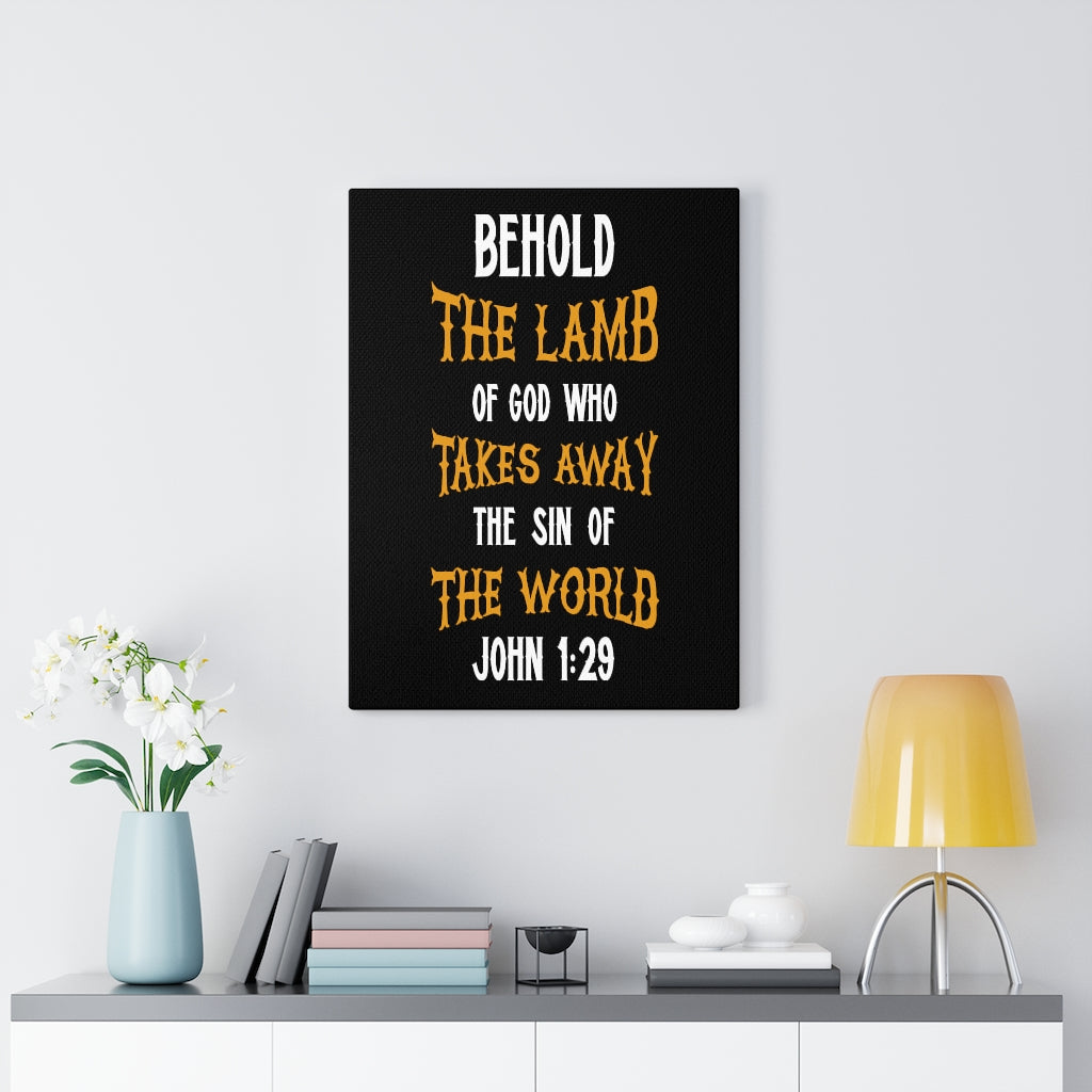 Scripture Walls Lamb of God John 1:29 Bible Verse Canvas Christian Wall Art Ready to Hang Unframed-Express Your Love Gifts