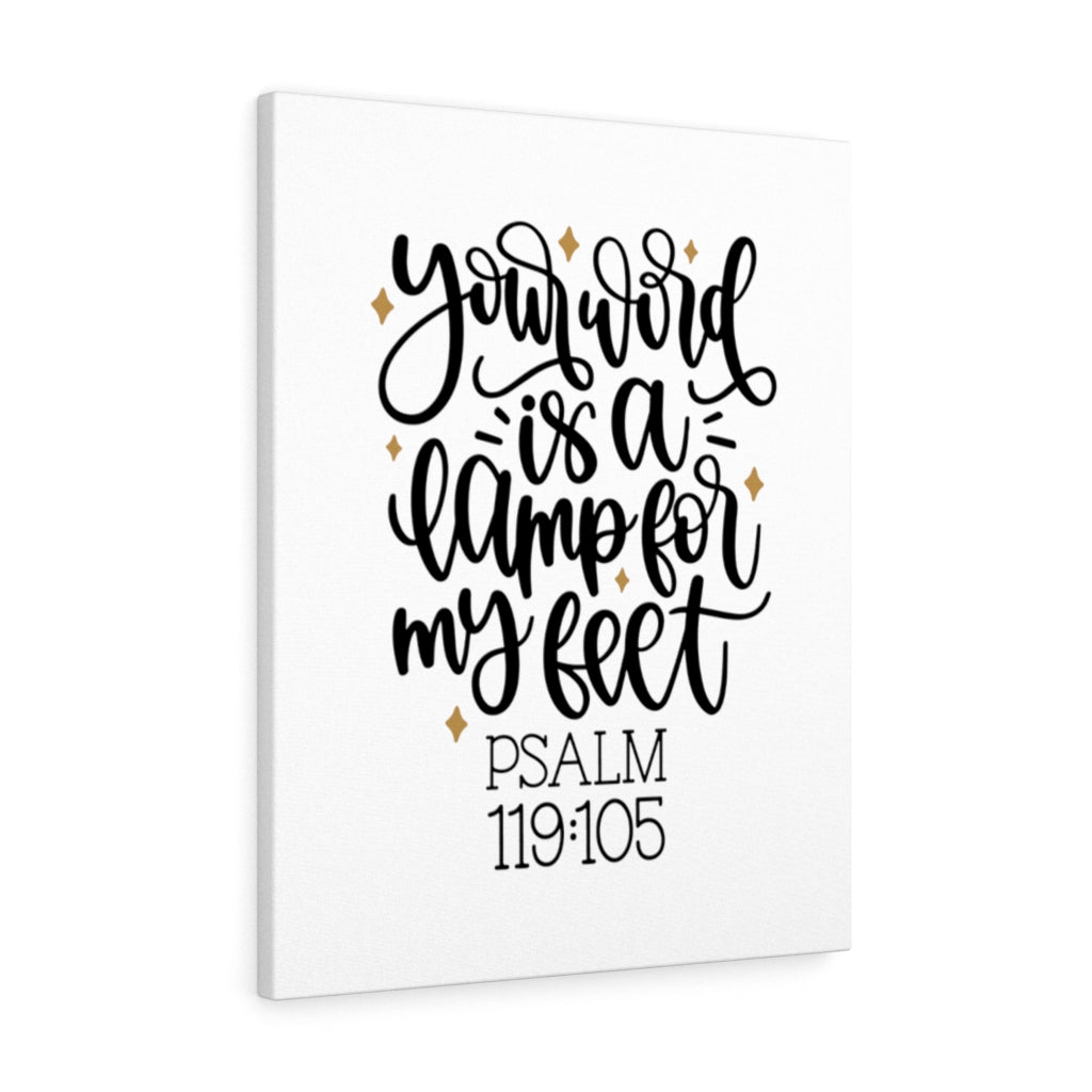 Scripture Walls Lamp For My Feet Psalm 119:105 Bible Verse Canvas Christian Wall Art Ready to Hang Unframed-Express Your Love Gifts