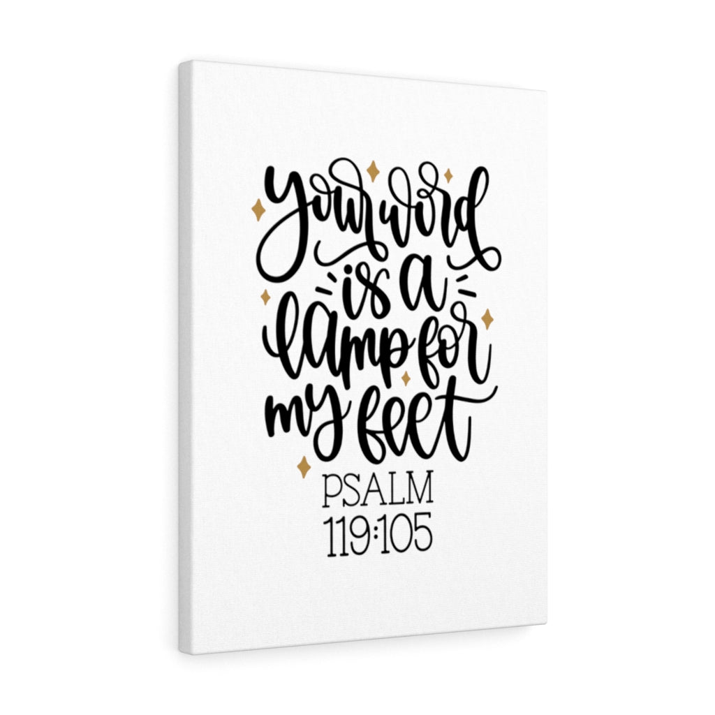 Scripture Walls Lamp For My Feet Psalm 119:105 Bible Verse Canvas Christian Wall Art Ready to Hang Unframed-Express Your Love Gifts