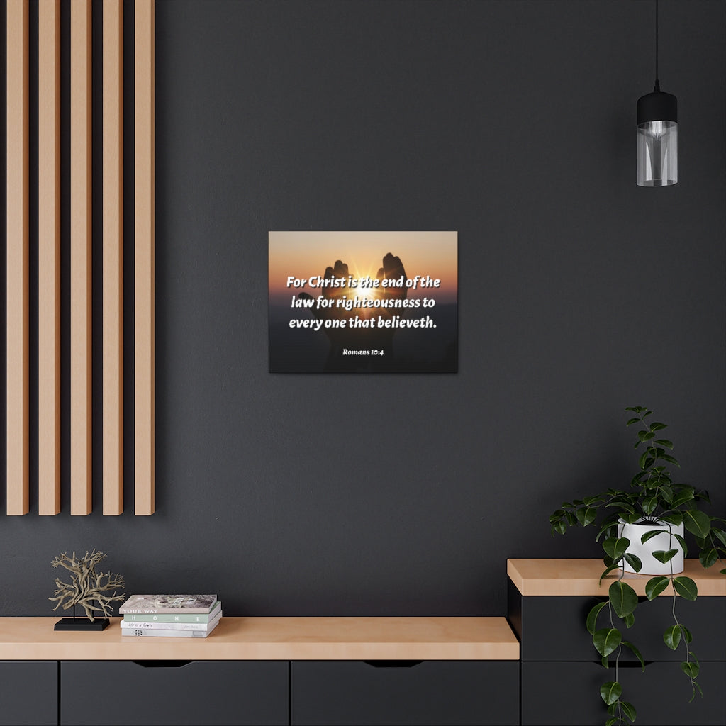 Scripture Walls Law For Righteousness Romans 10:4 Bible Verse Canvas Christian Wall Art Ready to Hang Unframed-Express Your Love Gifts