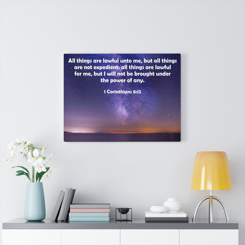 Scripture Walls Lawful Unto Me 1 Corinthians 6:12 Bible Verse Canvas Christian Wall Art Ready to Hang Unframed-Express Your Love Gifts