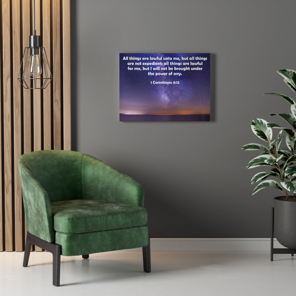 Scripture Walls Lawful Unto Me 1 Corinthians 6:12 Bible Verse Canvas Christian Wall Art Ready to Hang Unframed-Express Your Love Gifts