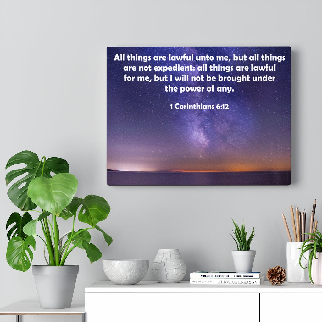 Scripture Walls Lawful Unto Me 1 Corinthians 6:12 Bible Verse Canvas Christian Wall Art Ready to Hang Unframed-Express Your Love Gifts