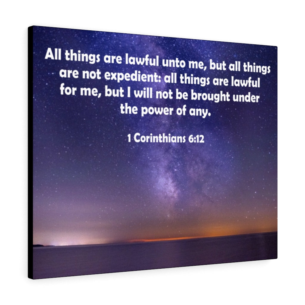 Scripture Walls Lawful Unto Me 1 Corinthians 6:12 Bible Verse Canvas Christian Wall Art Ready to Hang Unframed-Express Your Love Gifts