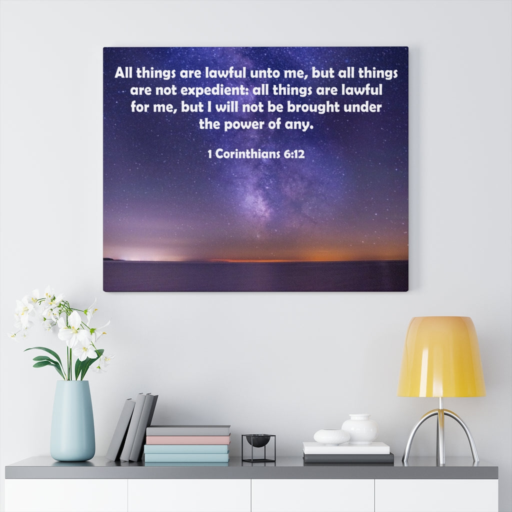 Scripture Walls Lawful Unto Me 1 Corinthians 6:12 Bible Verse Canvas Christian Wall Art Ready to Hang Unframed-Express Your Love Gifts