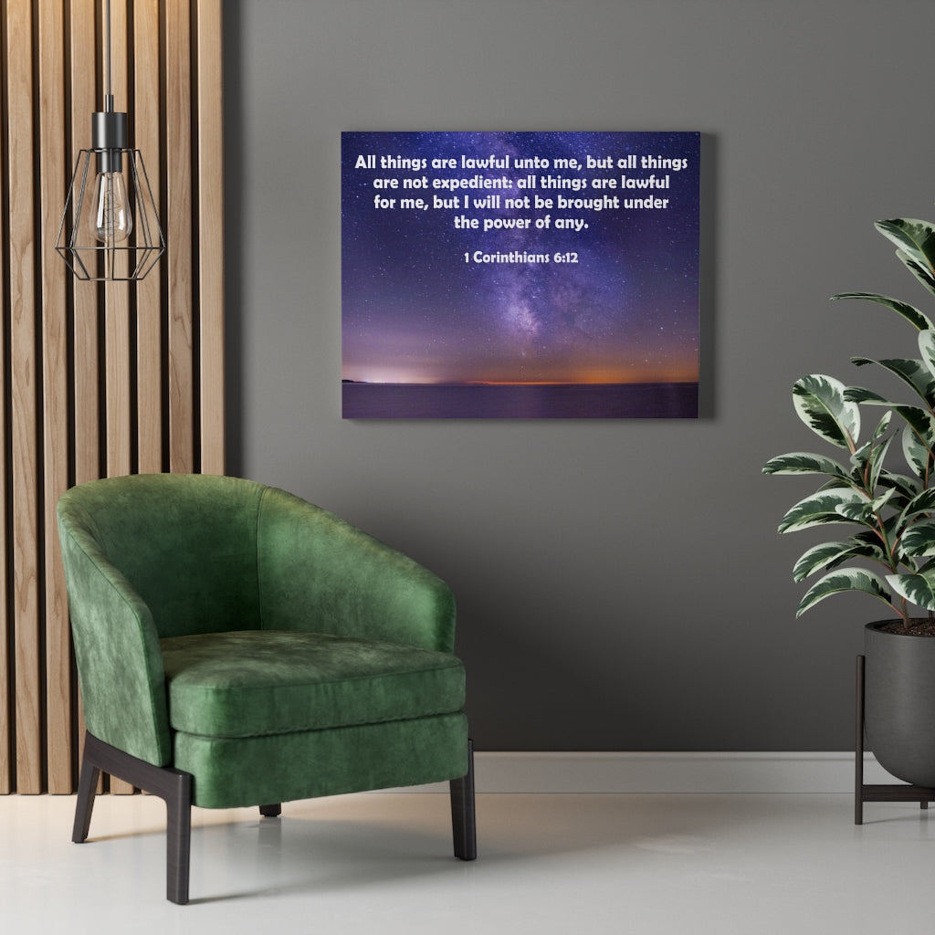 Scripture Walls Lawful Unto Me 1 Corinthians 6:12 Bible Verse Canvas Christian Wall Art Ready to Hang Unframed-Express Your Love Gifts