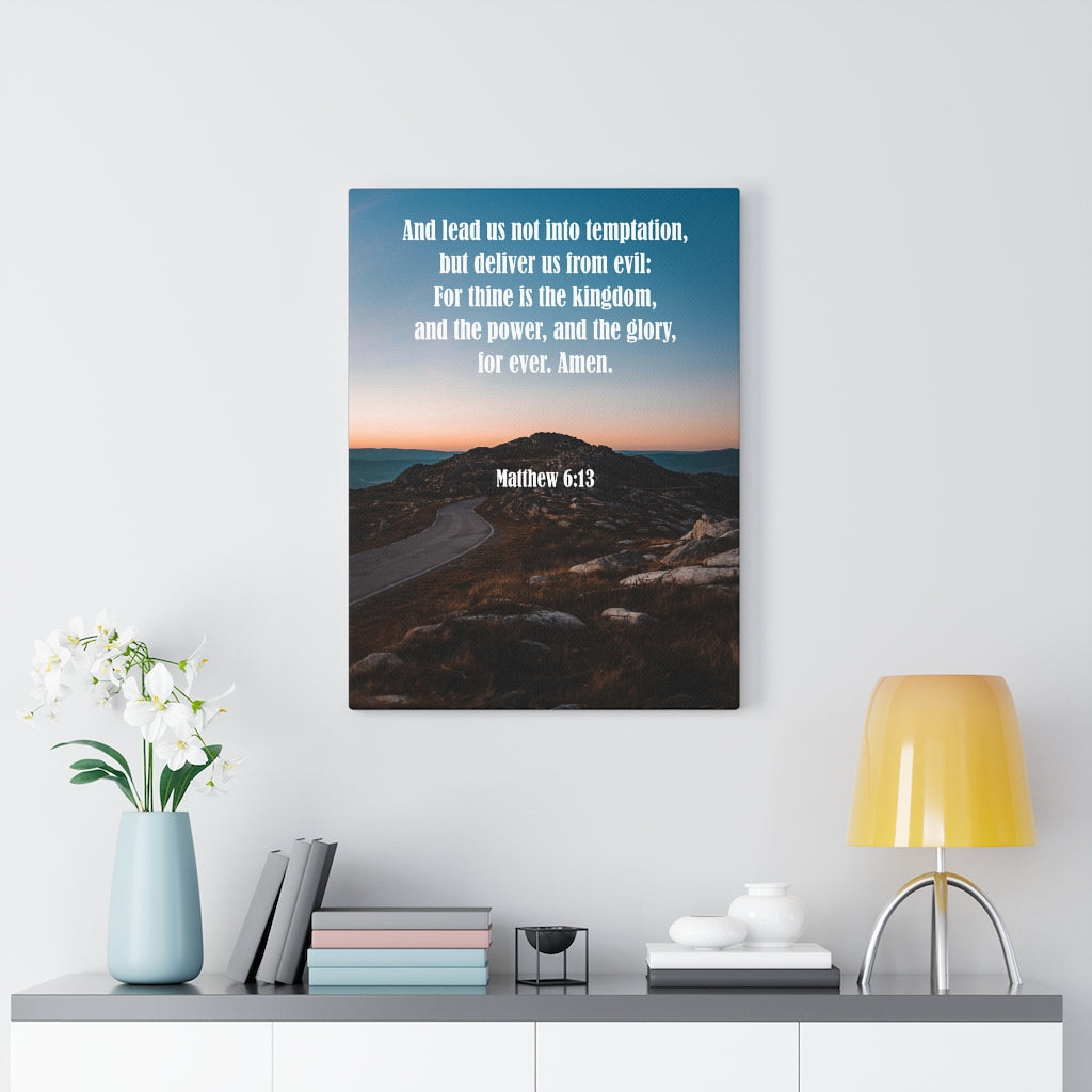 Scripture Walls Lead Us Not Into Temptation Matthew 6:13 Wall Art Christian Home Decor Unframed-Express Your Love Gifts