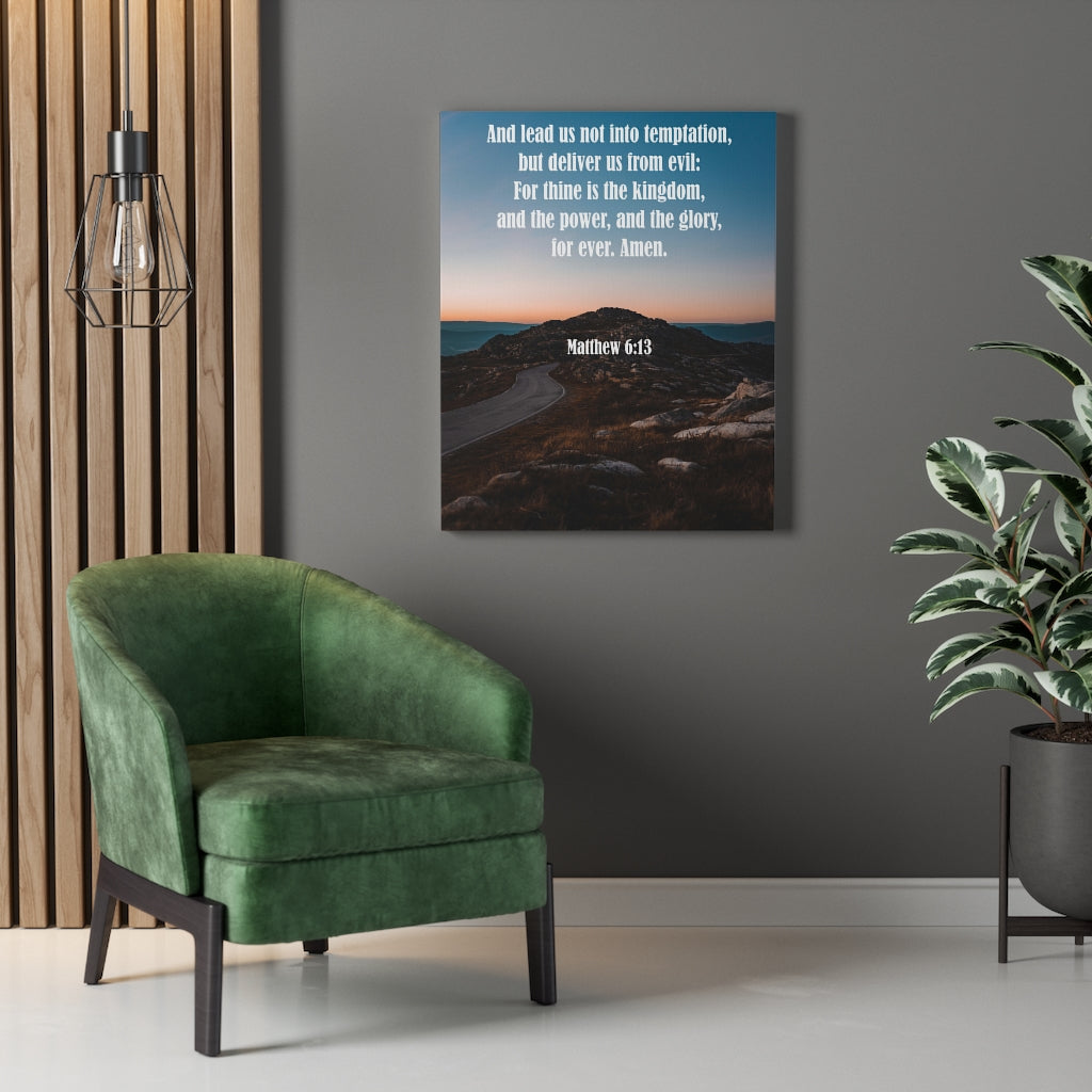 Scripture Walls Lead Us Not Into Temptation Matthew 6:13 Wall Art Christian Home Decor Unframed-Express Your Love Gifts