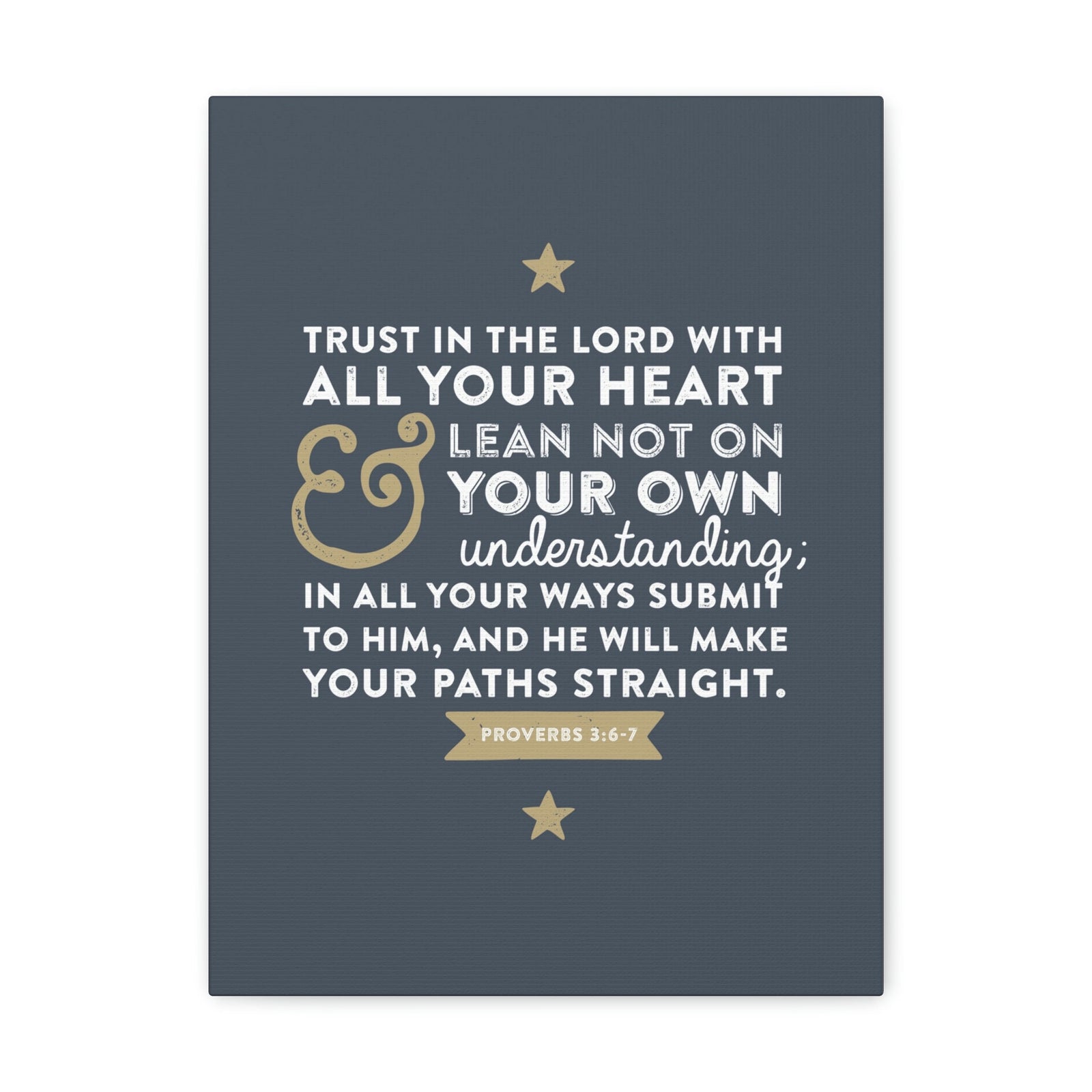 Scripture Walls Lean Not On Your Own Proverbs 3:6 Bible Verse Canvas Christian Wall Art Ready to Hang Unframed-Express Your Love Gifts