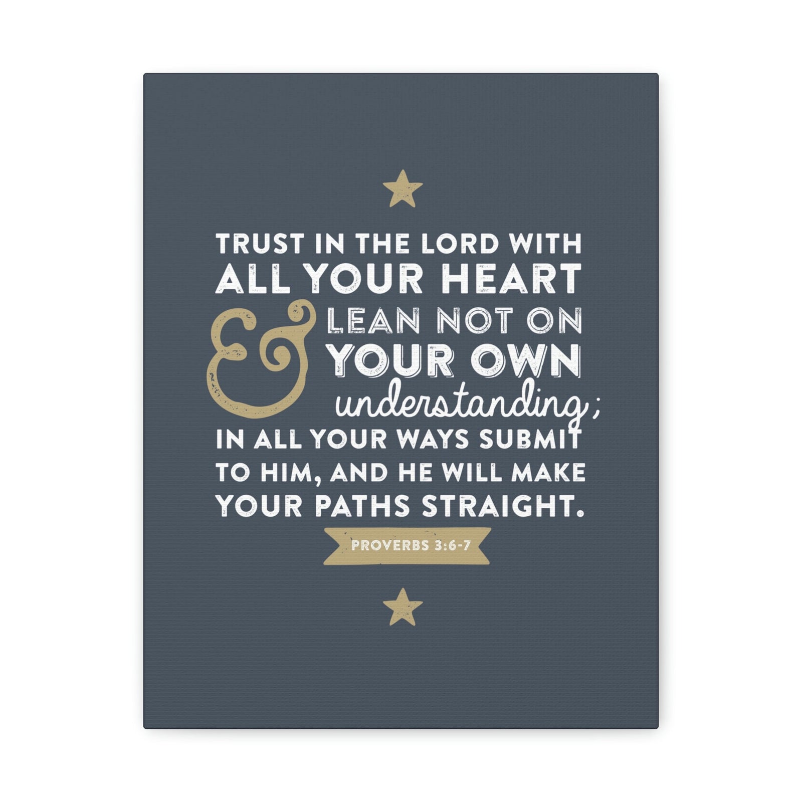 Scripture Walls Lean Not On Your Own Proverbs 3:6 Bible Verse Canvas Christian Wall Art Ready to Hang Unframed-Express Your Love Gifts