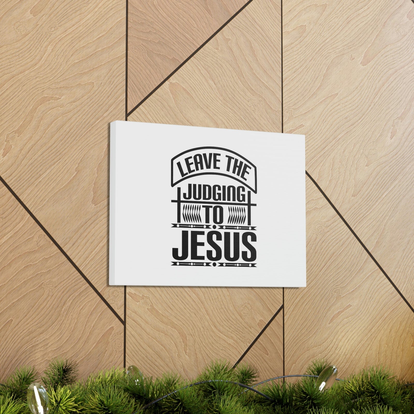 Scripture Walls Leave The Judging To Jesus John 8:7 Banner Christian Wall Art Bible Verse Print Ready to Hang Unframed-Express Your Love Gifts